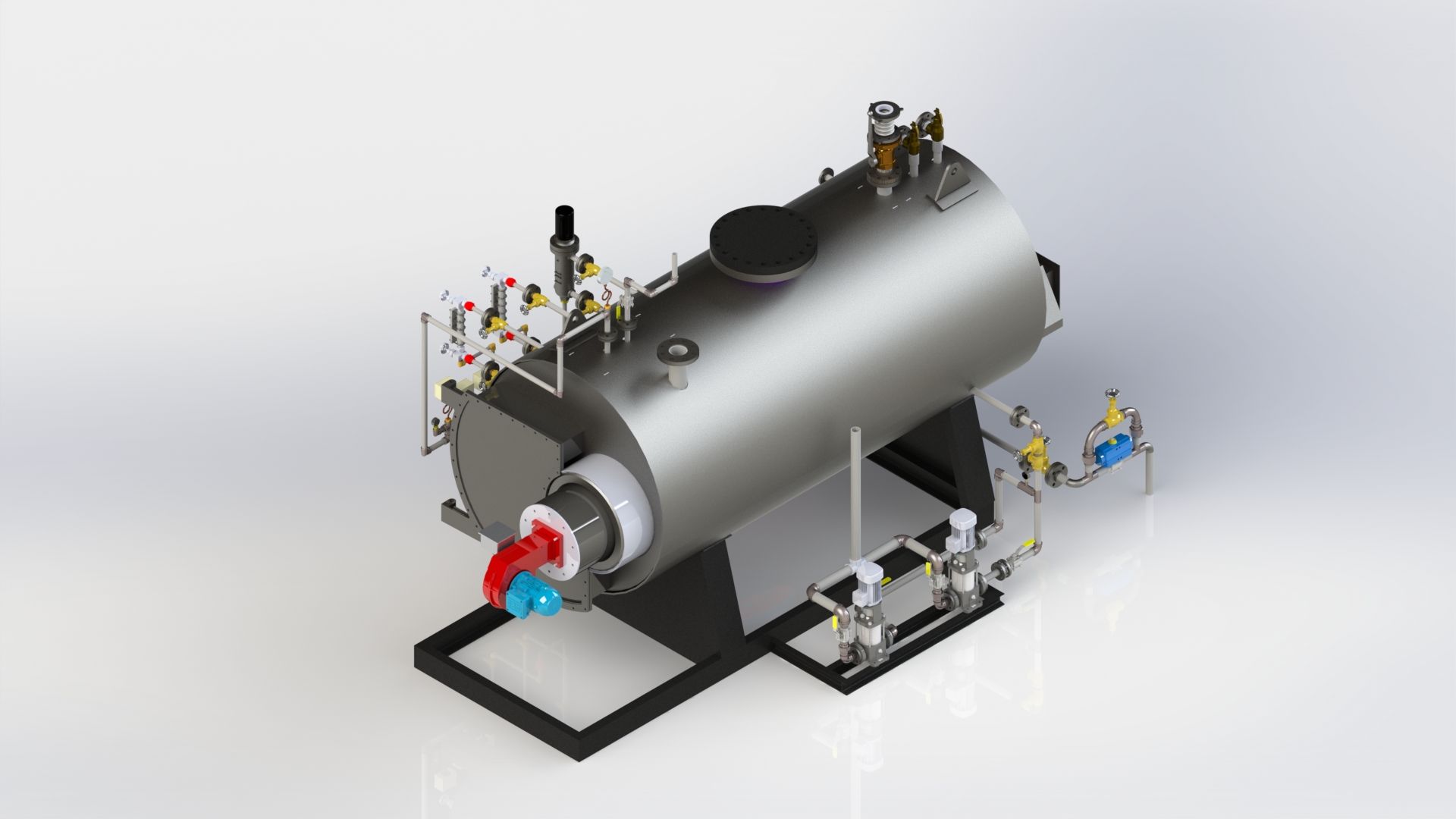 Boiler锅炉汽锅3D数模图纸 STEP格式
